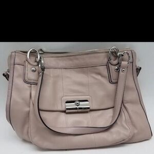 Coach Kristen light pink all leather shoulder bag